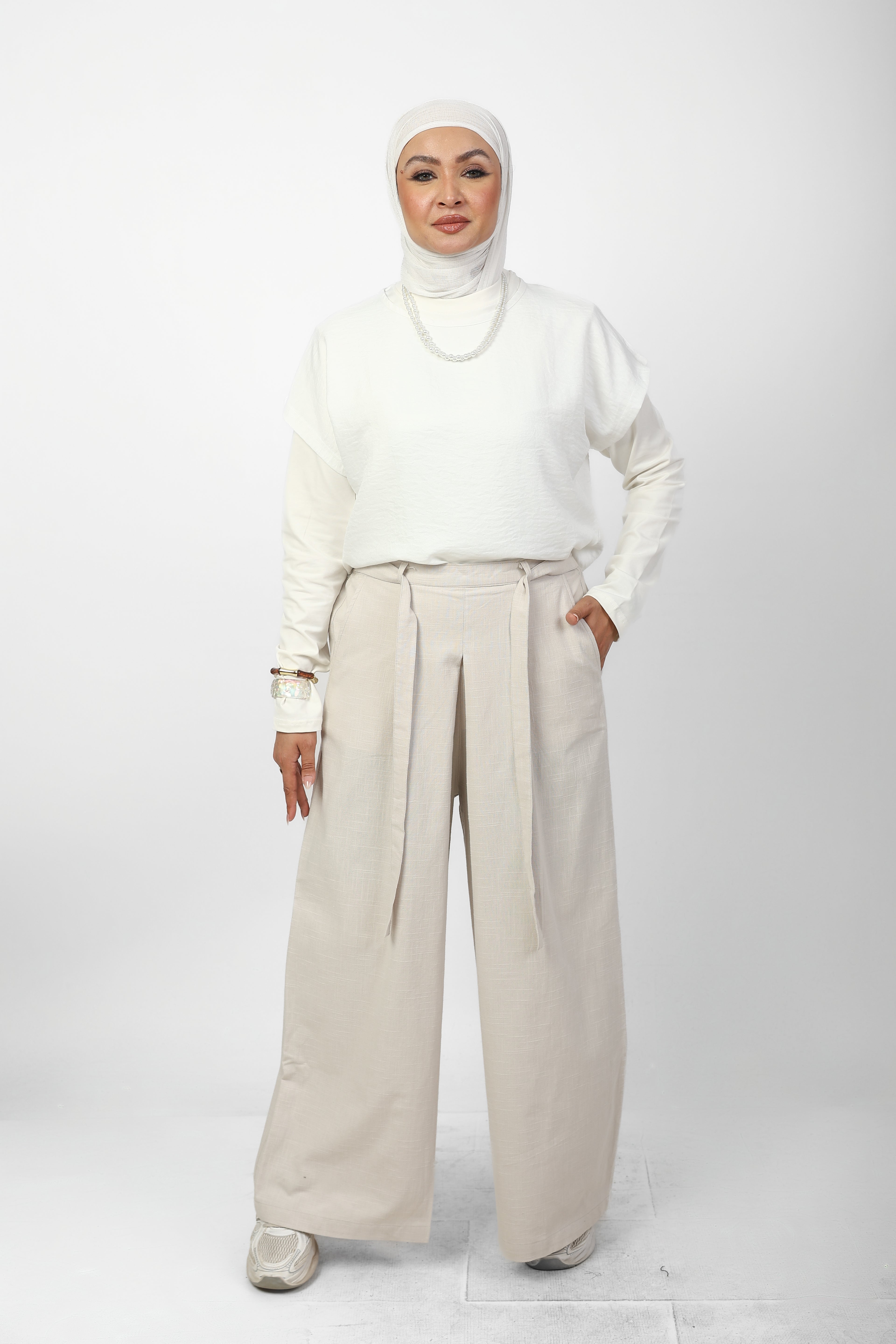 Pleated Palazzo Pants