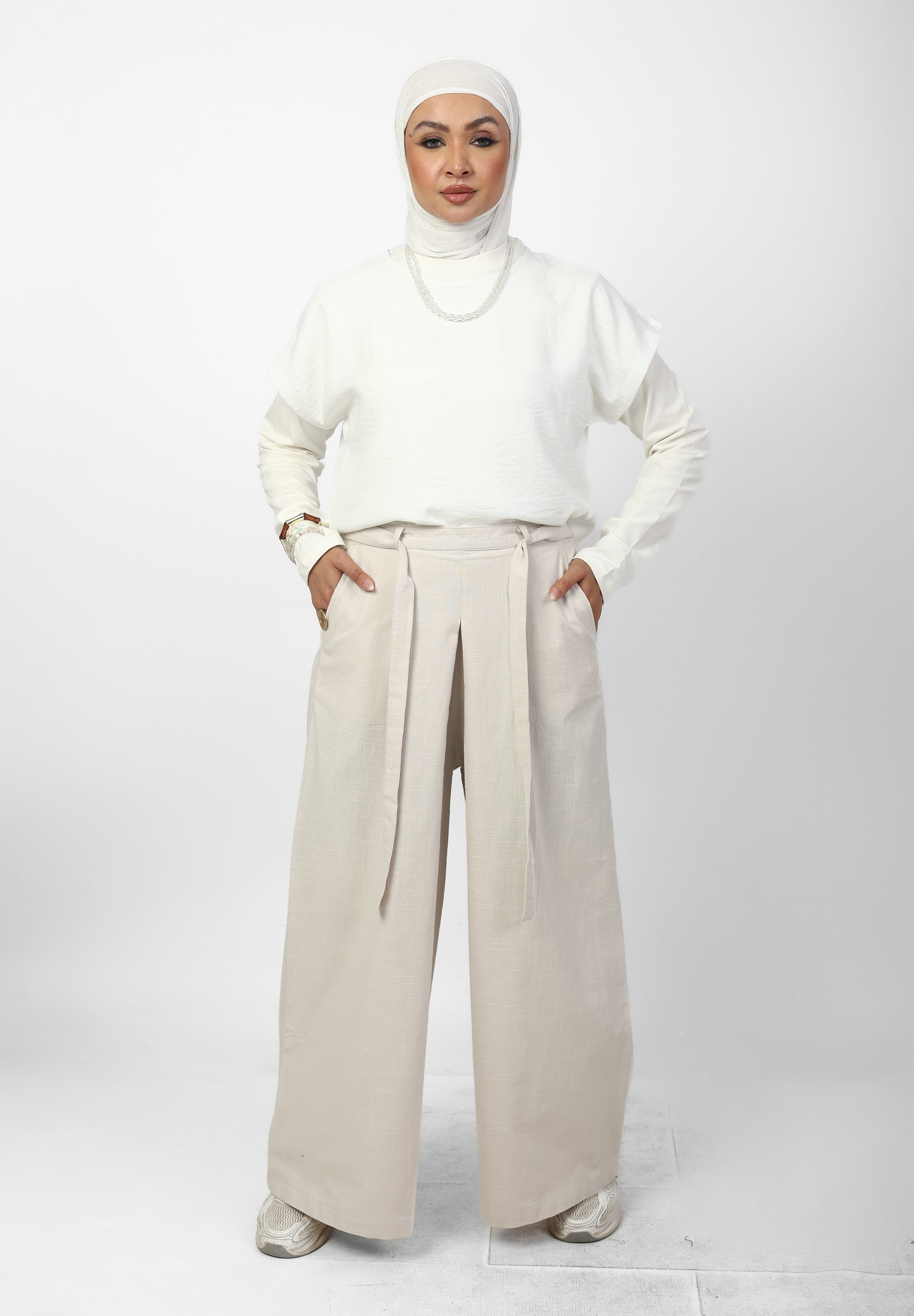 Pleated Palazzo Pants