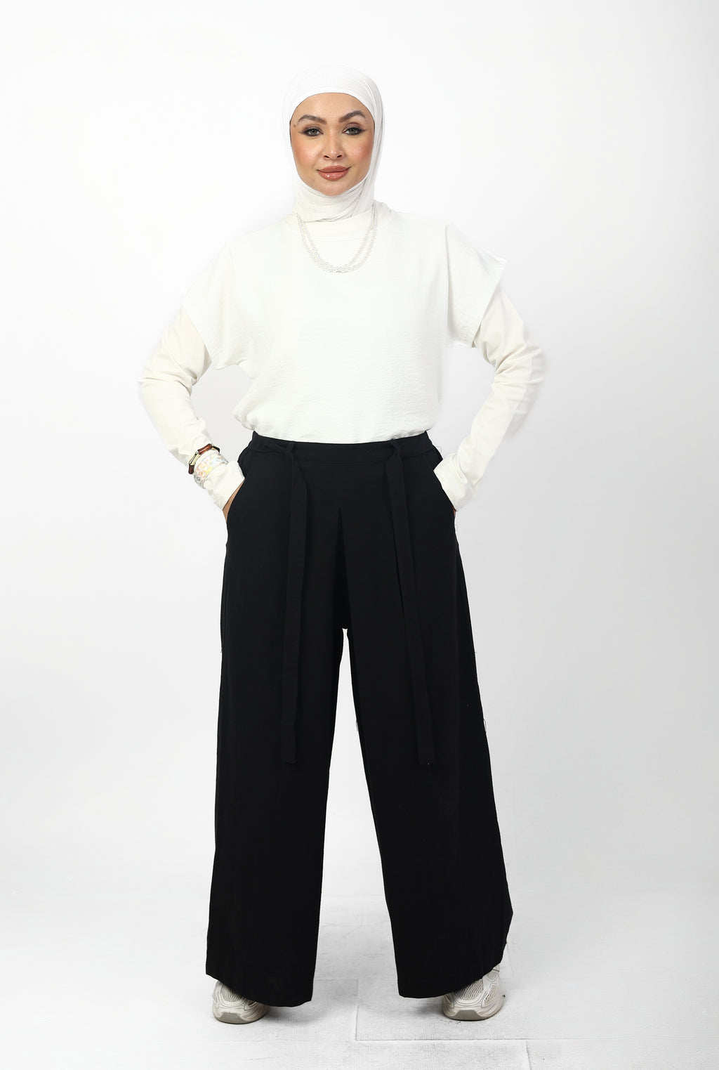 Pleated Palazzo Pants