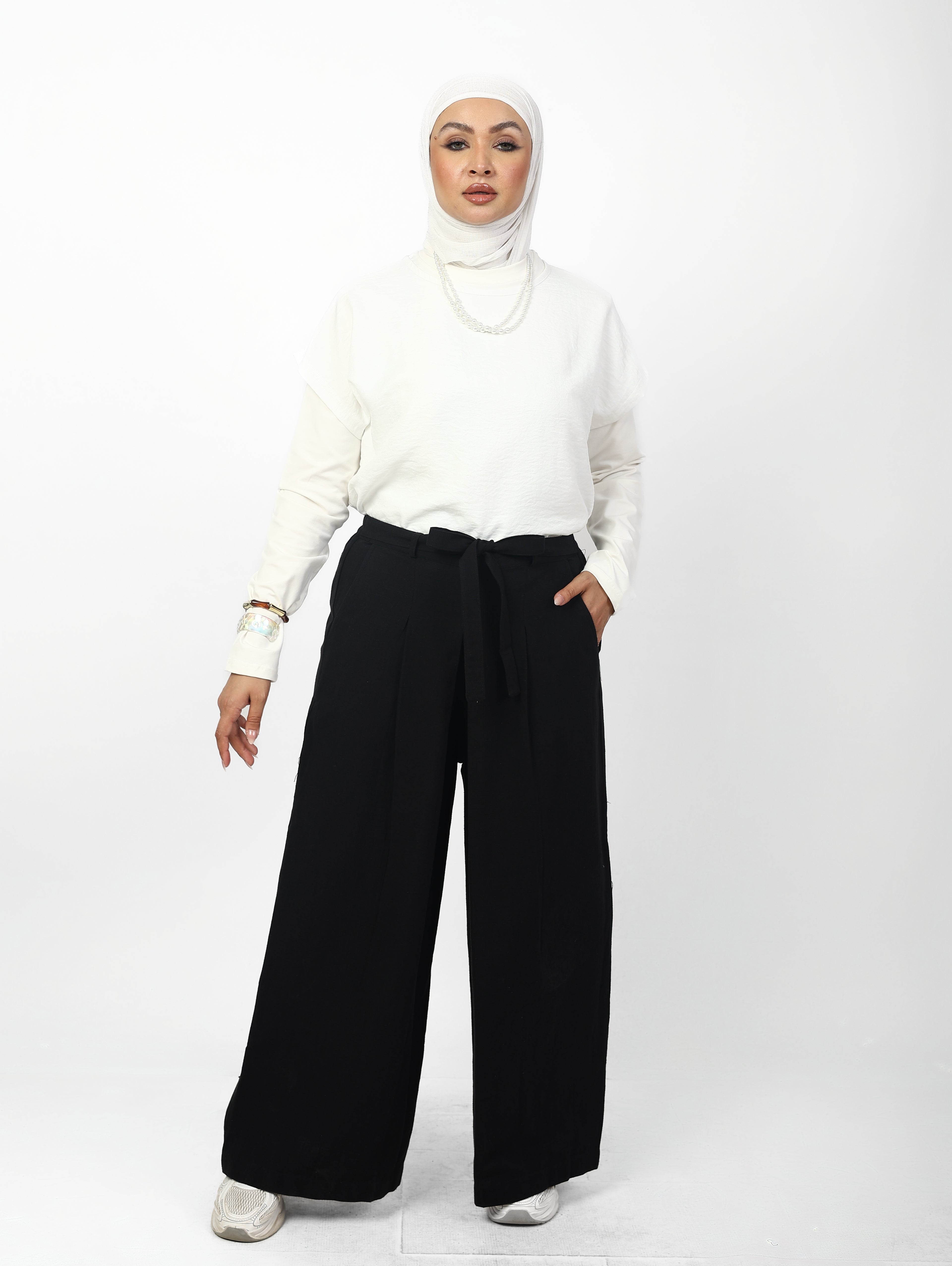 Pleated Palazzo Pants