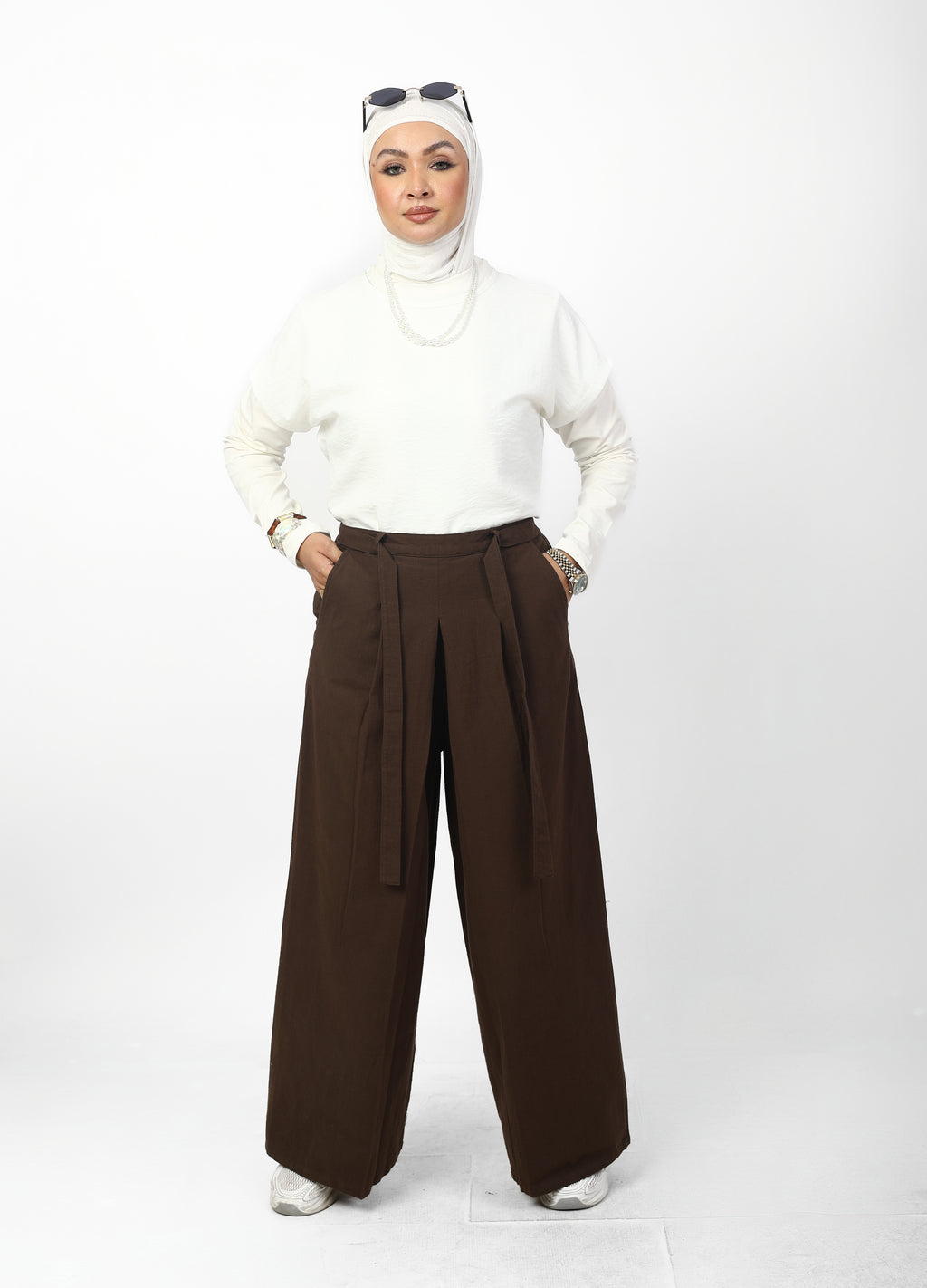 Pleated Palazzo Pants