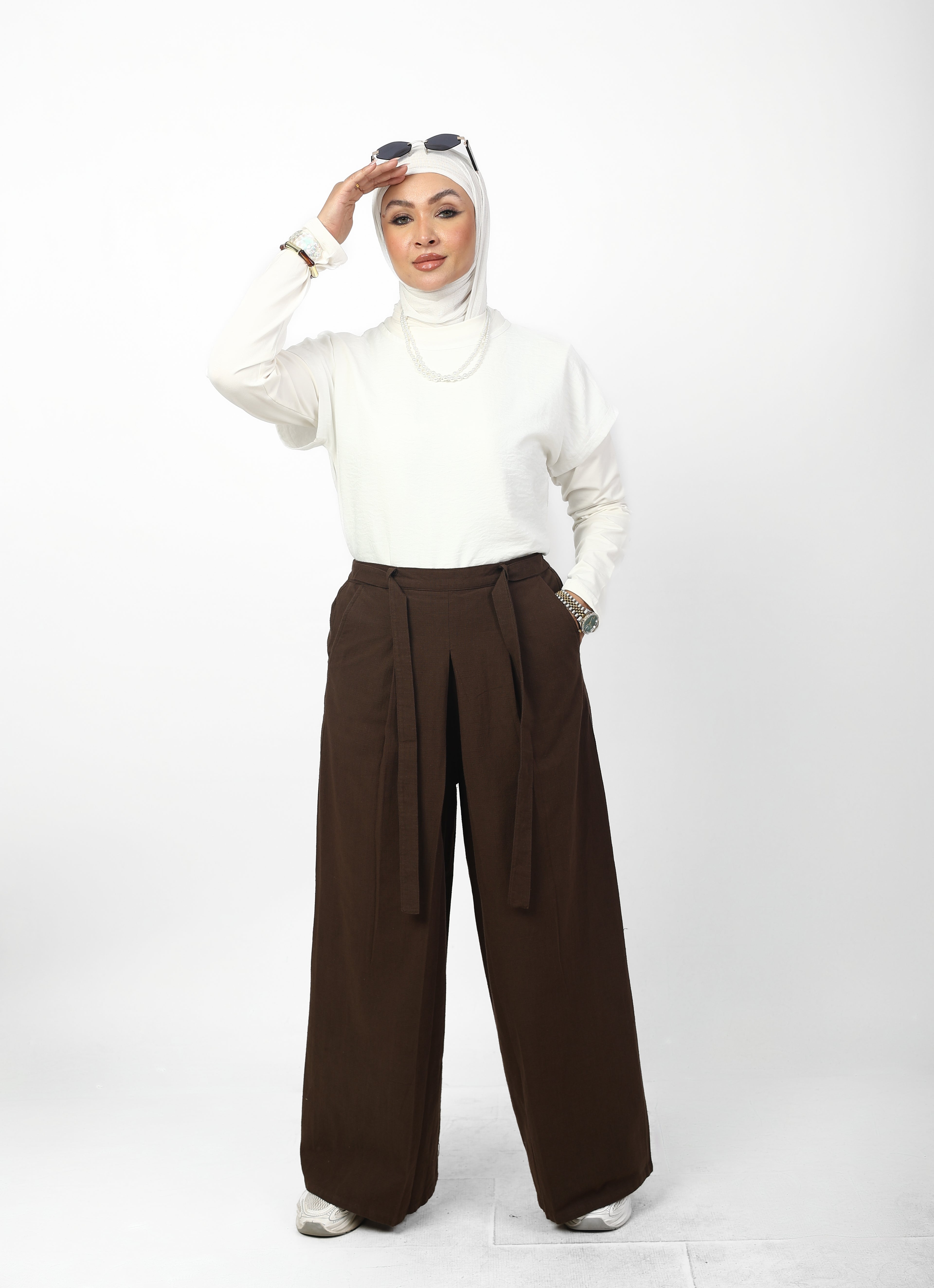 Pleated Palazzo Pants