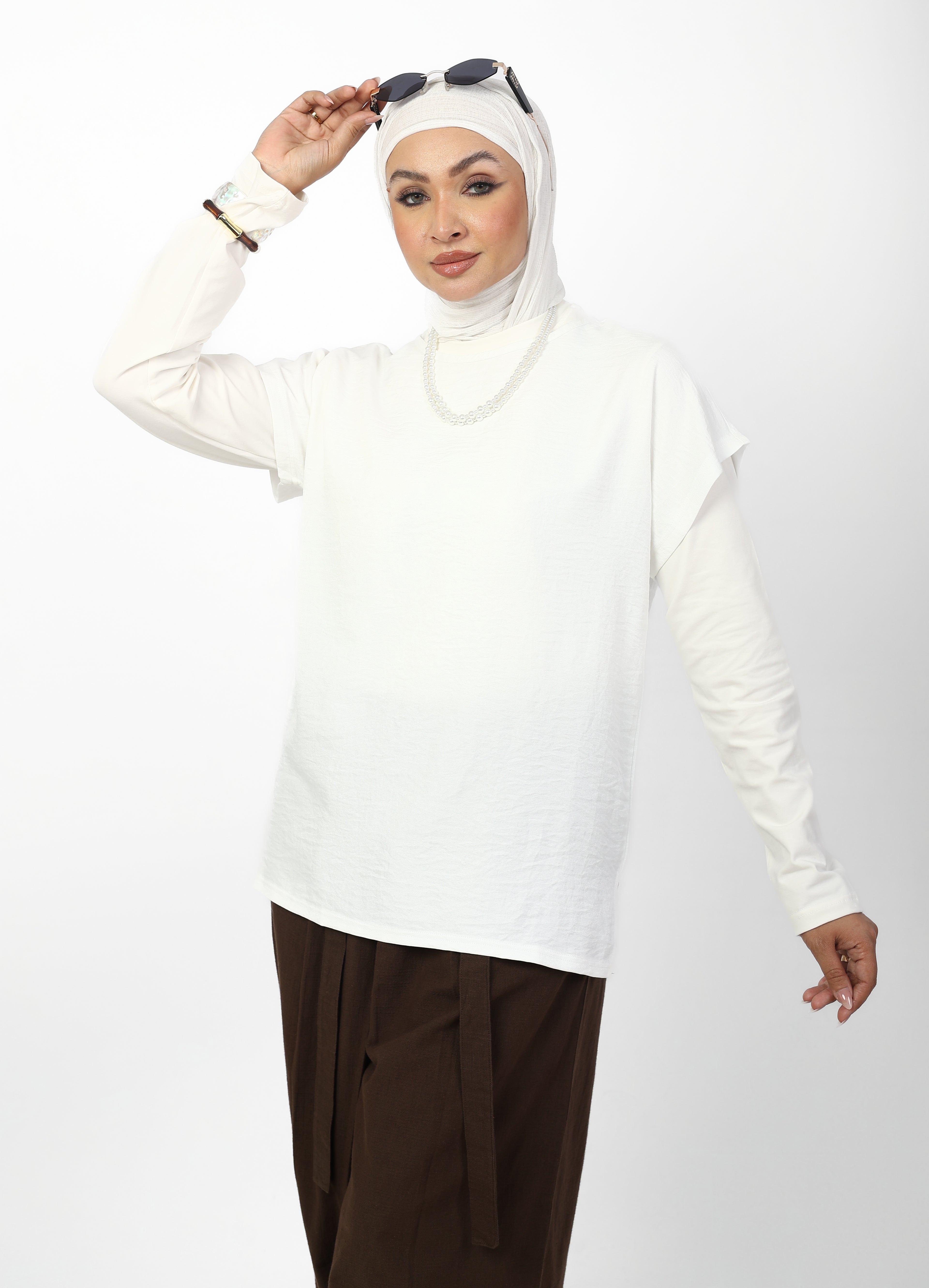 LONG LINEN BASIC T-SHIRT